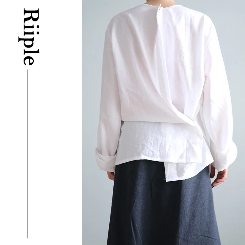 Универсальная женская рубашка с круглым вырезом и пуговицами, из смесовой ткани (полиэстер/хлопок), с гладкой жатой текстурой
Универсальная женская рубашка с круглым вырезом и пуговицами, из смесовой ткани (полиэстер/хлопок), с гладкой жатой текстурой