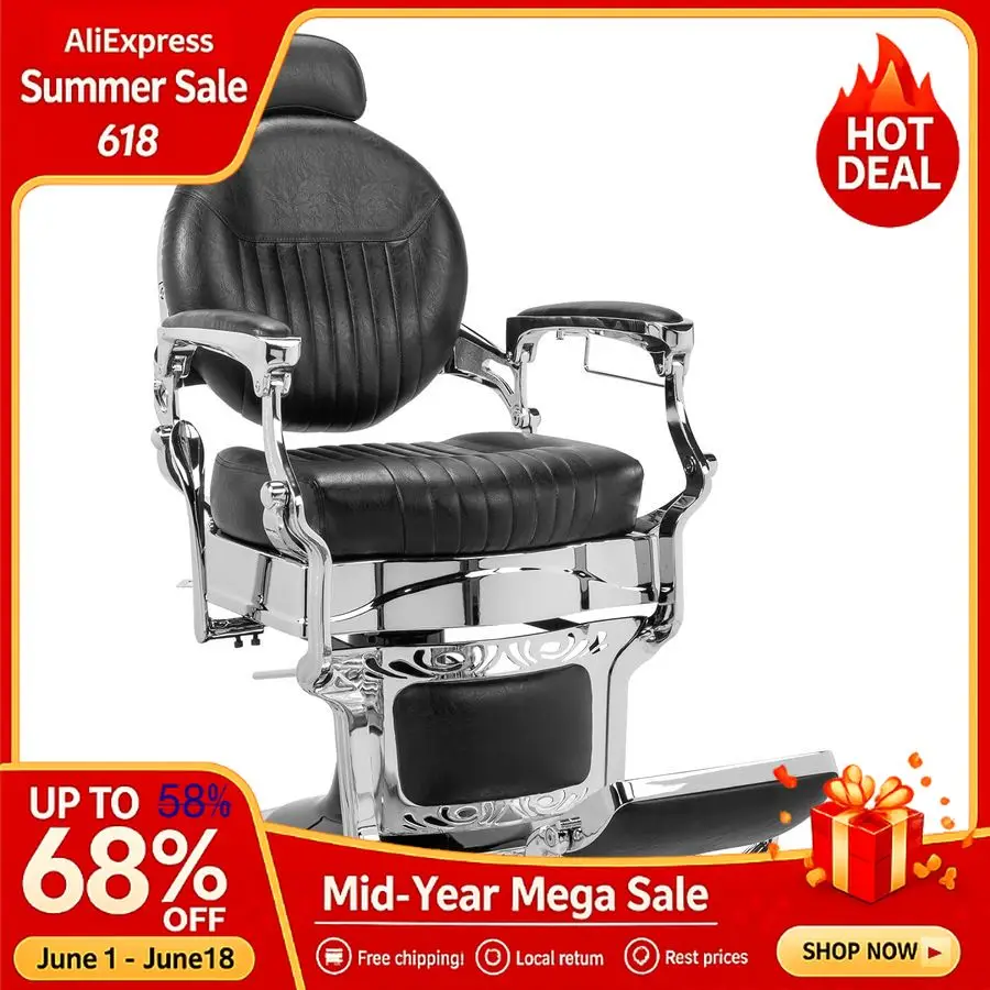 Heavy Duty Vintage Recline Barber Chair Hydraulic Headrest, Supports up to 550lbs 360Rotatable, Professional Salon Beauty,Custom
Heavy Duty Vintage Recline Barber Chair Hydraulic Headrest, Supports up to 550lbs 360Rotatable, Professional Salon Beauty,Custom