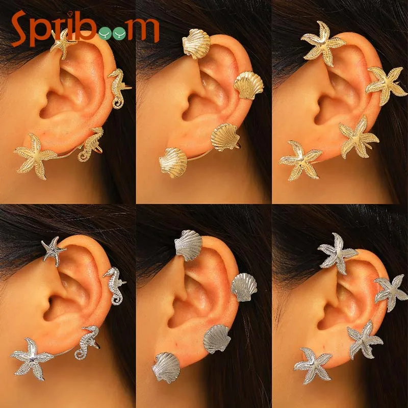 Without Piercing Clip Earrings Starfish Shell Seahorses Unique Design Earring Ocean Style Jewelry Female Travel Accessories 2Pcs
Without Piercing Clip Earrings Starfish Shell Seahorses Unique Design Earring Ocean Style Jewelry Female Travel Accessories 2Pcs