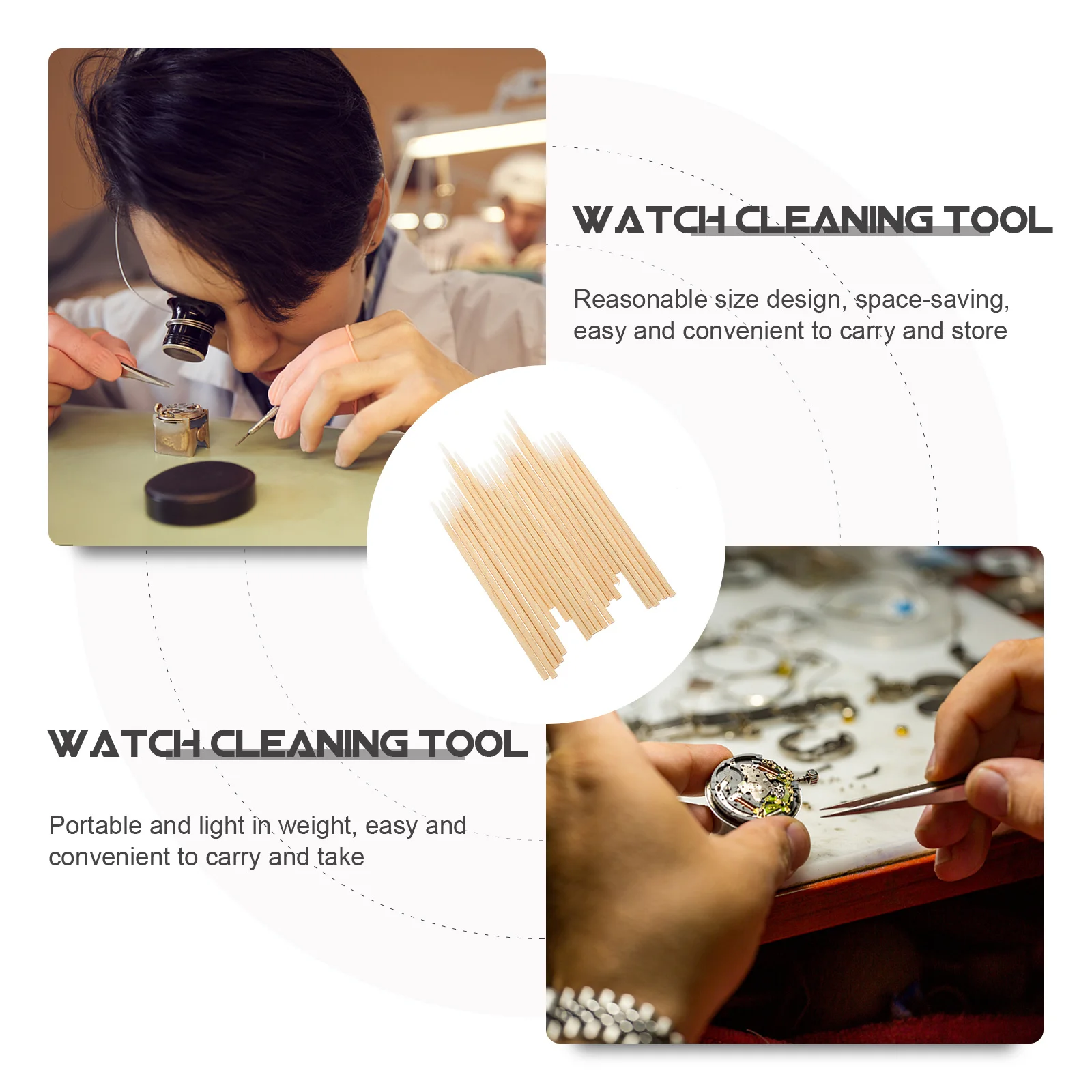 1 Bag Watch Cleaning Swabs Premium Wood Watch Dial Cotton Swab for Wristwatch Repairing Tools Small Part Cleaning Supplies
1 Bag Watch Cleaning Swabs Premium Wood Watch Dial Cotton Swab for Wristwatch Repairing Tools Small Part Cleaning Supplies