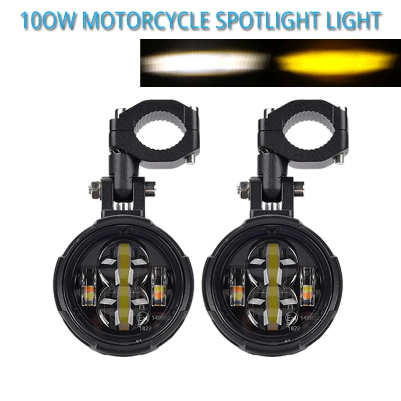 100W Wired Switch Dual Color Motorcycle Led lights Motorcycle Fog Lights Led Auxiliary Driving Lamp Moto Headlight Spotlights
100W Wired Switch Dual Color Motorcycle Led lights Motorcycle Fog Lights Led Auxiliary Driving Lamp Moto Headlight Spotlights