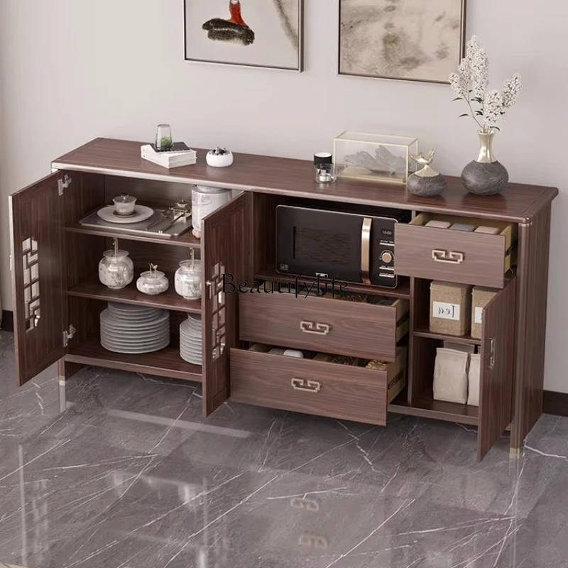 New Chinese-style solid wood dining side cabinet, modern simple tea and wine cabinet integrated 
New Chinese-style solid wood dining side cabinet, modern simple tea and wine cabinet integrated
