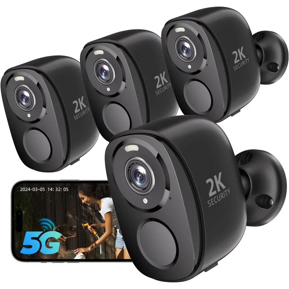 Wireless Outdoor Security Cameras, 2K Battery-Powered, AI Motion Detection, Siren Alarm, Indoor/Outdoor Use, Color Night Vision,
Wireless Outdoor Security Cameras, 2K Battery-Powered, AI Motion Detection, Siren Alarm, Indoor/Outdoor Use, Color Night Vision,