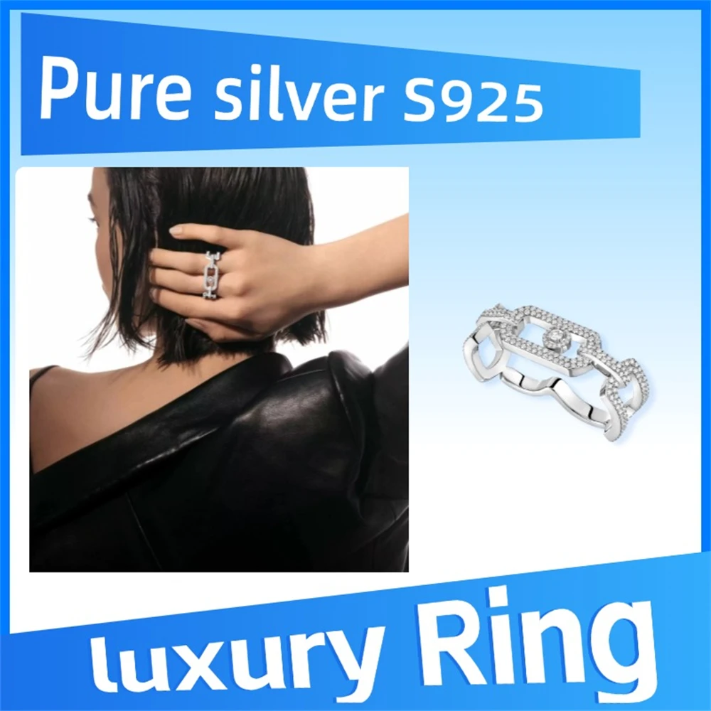 Pure 925 Sterling Silver Fashion Accessories So Move Double Pave Diamond Ring Unique design, high quality, luxurious
Pure 925 Sterling Silver Fashion Accessories So Move Double Pave Diamond Ring Unique design, high quality, luxurious