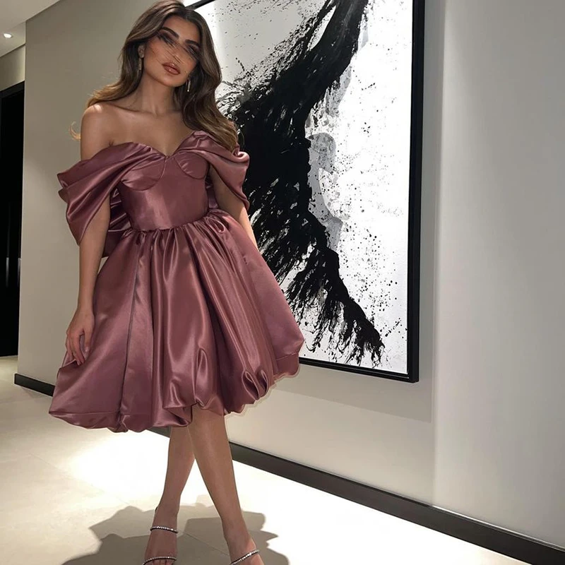 Thinyfull Short Girl Birthday Prom Dress A-line Off Shoulder Satin Evening Party Dresses Formal Occasion Gown Robe De Soirée
Thinyfull Short Girl Birthday Prom Dress A-line Off Shoulder Satin Evening Party Dresses Formal Occasion Gown Robe De Soirée