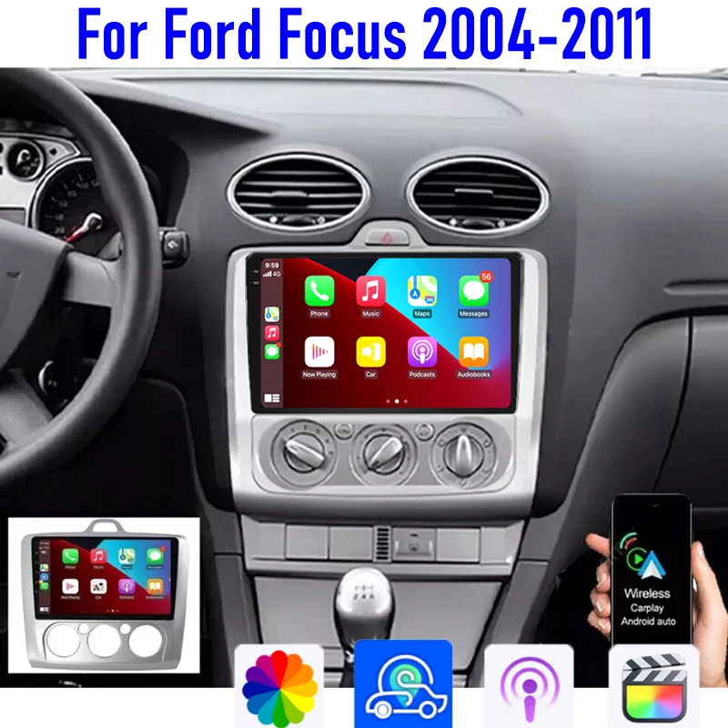 GPS 9" For Ford Focus 2004-2011 Head Unit Car Radio Wireless Carplay Apple Android 13 Auto 4-64GB WIFI BT Reversing Image Camera
GPS 9" For Ford Focus 2004-2011 Head Unit Car Radio Wireless Carplay Apple Android 13 Auto 4-64GB WIFI BT Reversing Image Camera