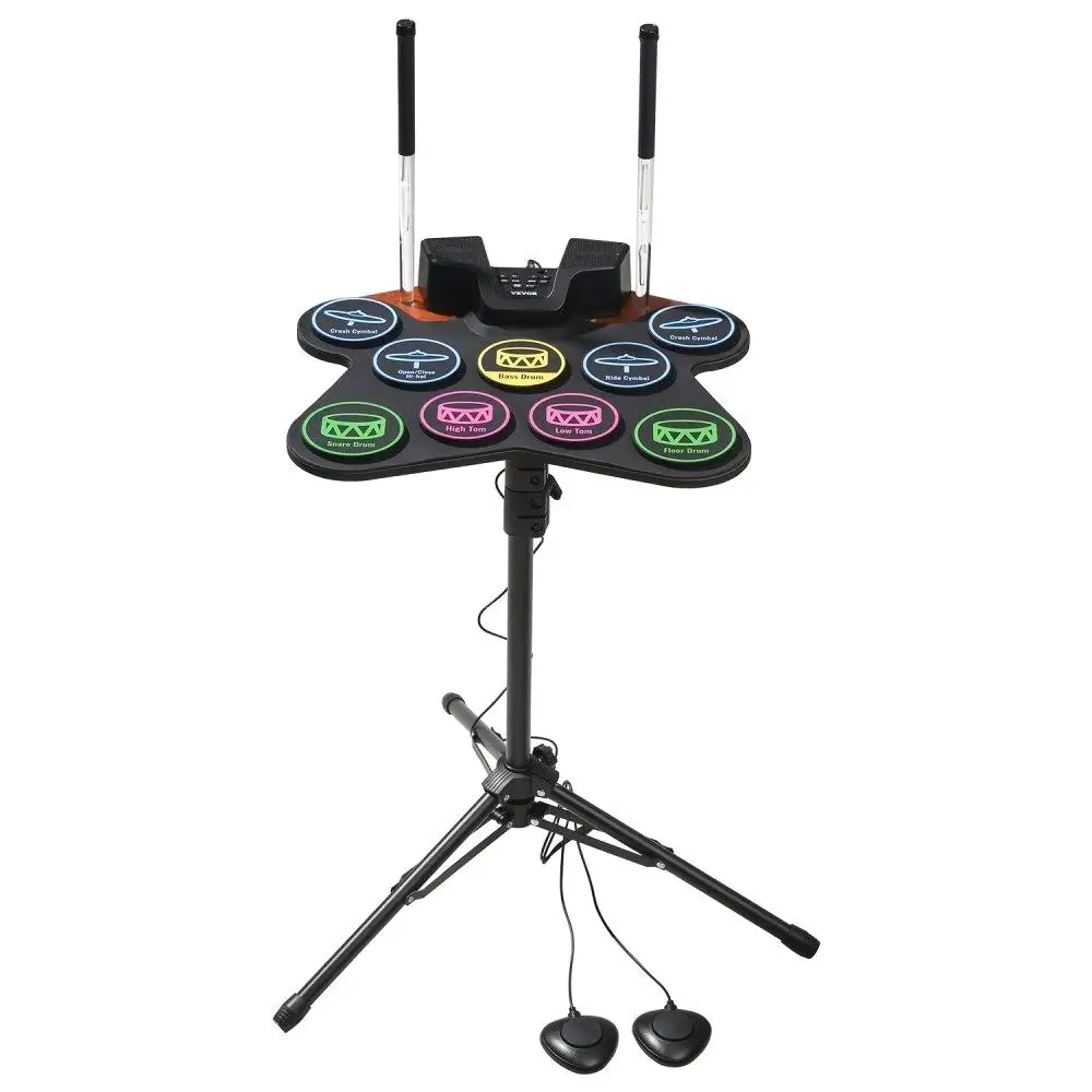 Electric Drum Kit 9 Pad Stand with Dual Speakers Colorful Light Up Sticks for kids Musical Instruments
Electric Drum Kit 9 Pad Stand with Dual Speakers Colorful Light Up Sticks for kids Musical Instruments