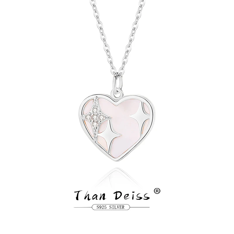 Original 925 Sterling Silver Bling Bling Love Heart Necklace For Women Premium Star White Mother-of-pearl Heart Pendant Jewelry
Original 925 Sterling Silver Bling Bling Love Heart Necklace For Women Premium Star White Mother-of-pearl Heart Pendant Jewelry