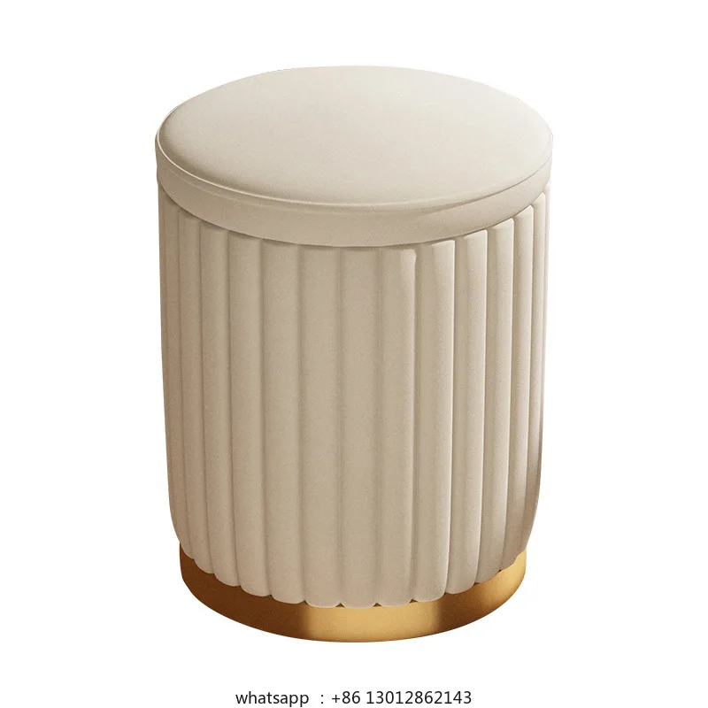 Makeup stool, bedroom multifunctional storage vanity stool, simple storage leather pier, nail circular low stool, cream style
Makeup stool, bedroom multifunctional storage vanity stool, simple storage leather pier, nail circular low stool, cream style