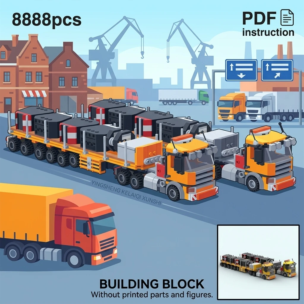 MOC Heavy Duty Construction Truck Building Blocks Ballast Flatbed Trailer Engineering Transport Vehicle Adult Collector Brick
MOC Heavy Duty Construction Truck Building Blocks Ballast Flatbed Trailer Engineering Transport Vehicle Adult Collector Brick