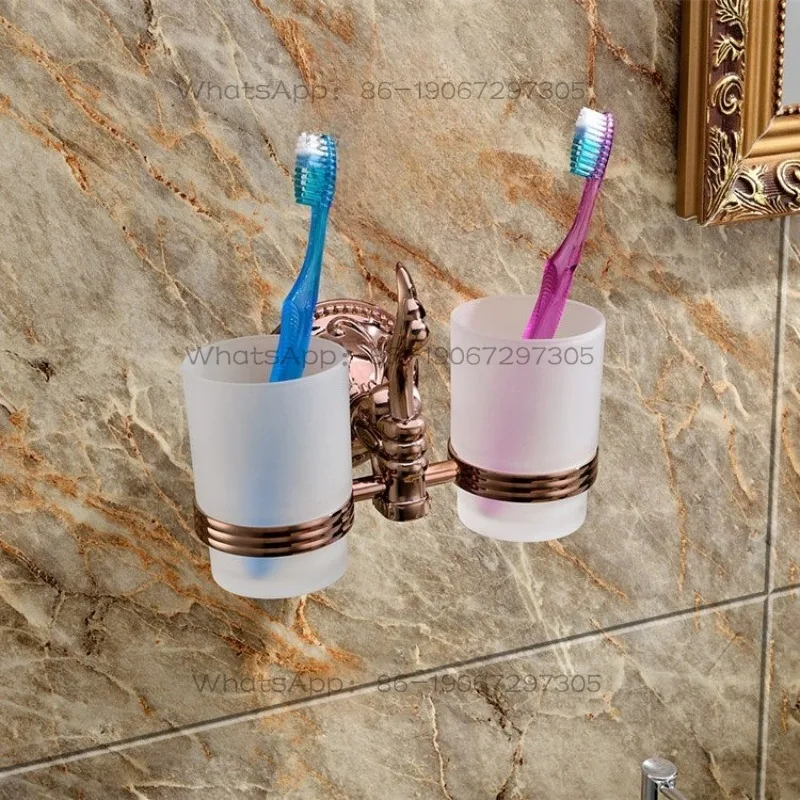 Brass punched, rose gold cup holder mouthwash European double cup
Brass punched, rose gold cup holder mouthwash European double cup