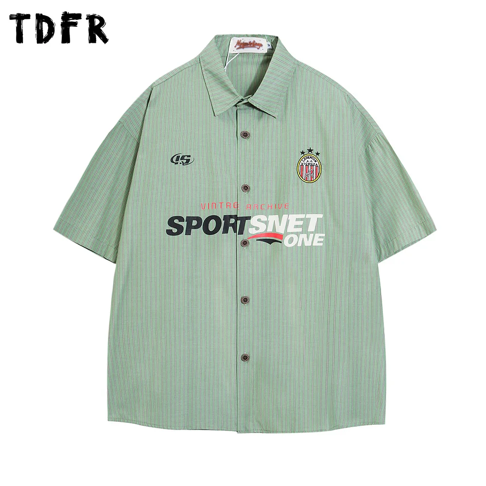 Vertical Stripes Letter Print Shirts Mens Summer Retro Casual Single Breasted Lapel Short Sleeve Shirts Men
Vertical Stripes Letter Print Shirts Mens Summer Retro Casual Single Breasted Lapel Short Sleeve Shirts Men