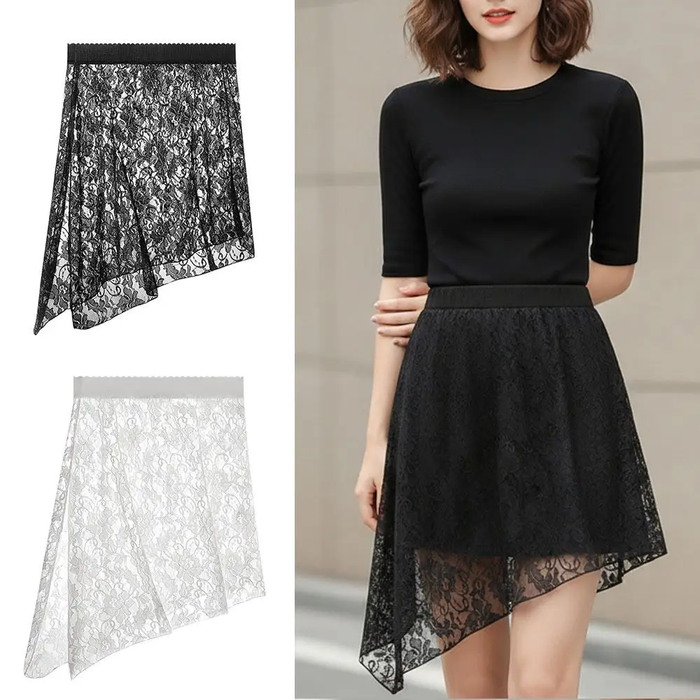 Korean Transparent Lace Mesh Skirt Long Irregular Tulle Skirt Black White Cover Up Skirt Women
Korean Transparent Lace Mesh Skirt Long Irregular Tulle Skirt Black White Cover Up Skirt Women
