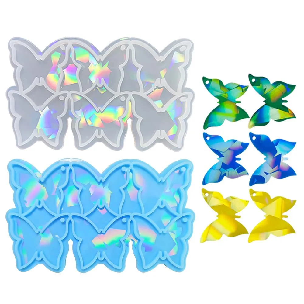 DIY Holographic Laser Six-butterfly Combination Earring & Necklace Pendant Silicone Mold for Craft Making
DIY Holographic Laser Six-butterfly Combination Earring & Necklace Pendant Silicone Mold for Craft Making