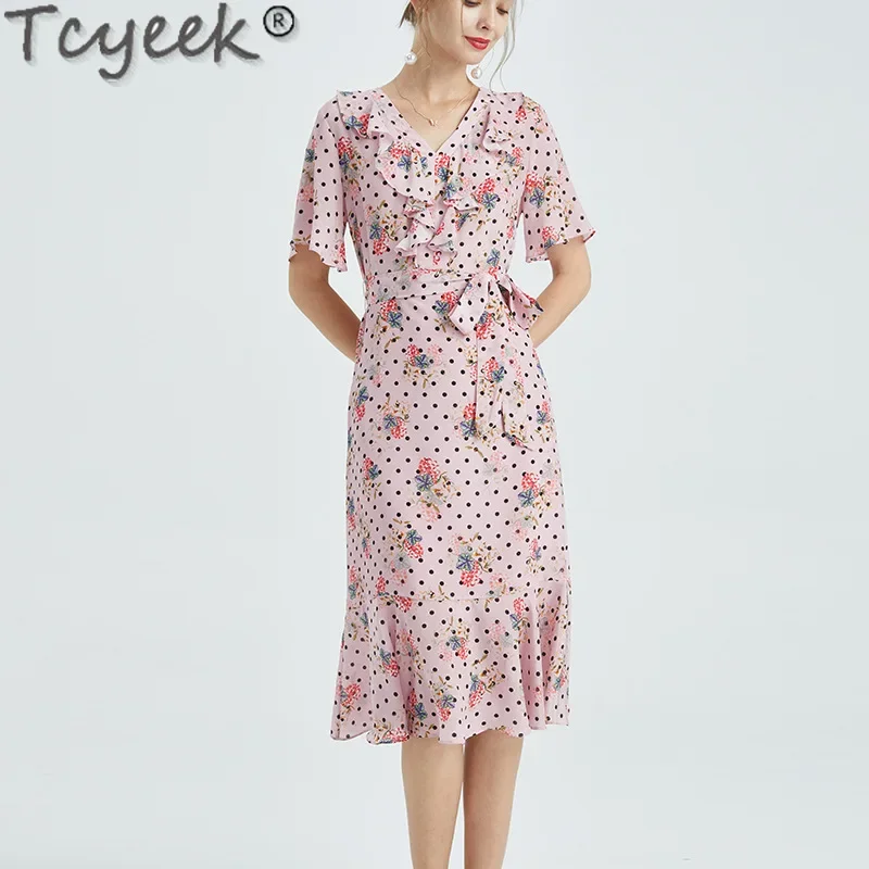 Tcyeek 100% Real Silk Dresses 2024 Summer Dress Women Clothing Elegant and Pretty Women's Dresses Midi Dress Silm Fit Vestidos
Tcyeek 100% Real Silk Dresses 2024 Summer Dress Women Clothing Elegant and Pretty Women's Dresses Midi Dress Silm Fit Vestidos