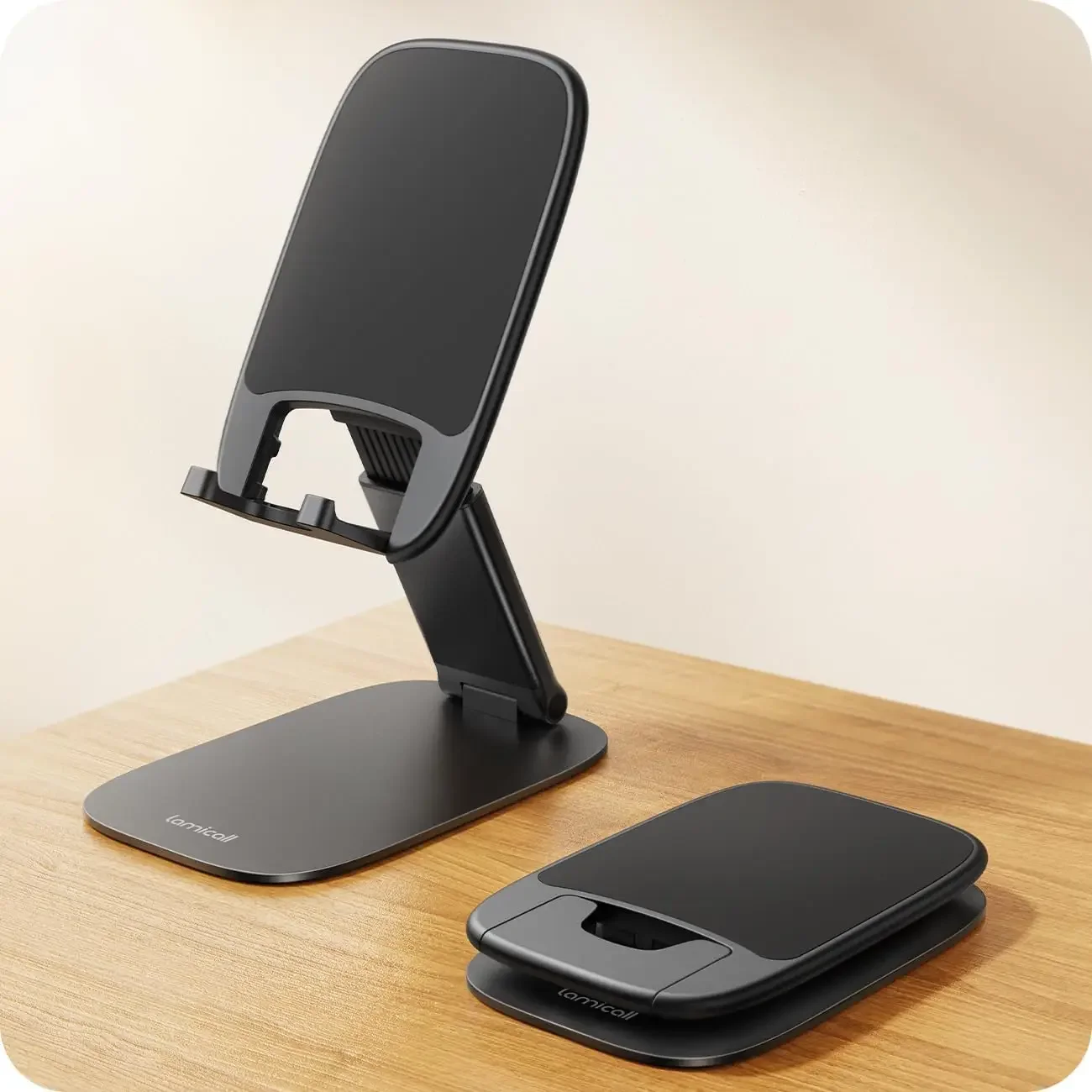 Foldable Desk Phone Stand, Adjustable Height, Weighted Base, Fits iPhone 17 16 15 13 Pro Max & Galaxy S26
Foldable Desk Phone Stand, Adjustable Height, Weighted Base, Fits iPhone 17 16 15 13 Pro Max & Galaxy S26