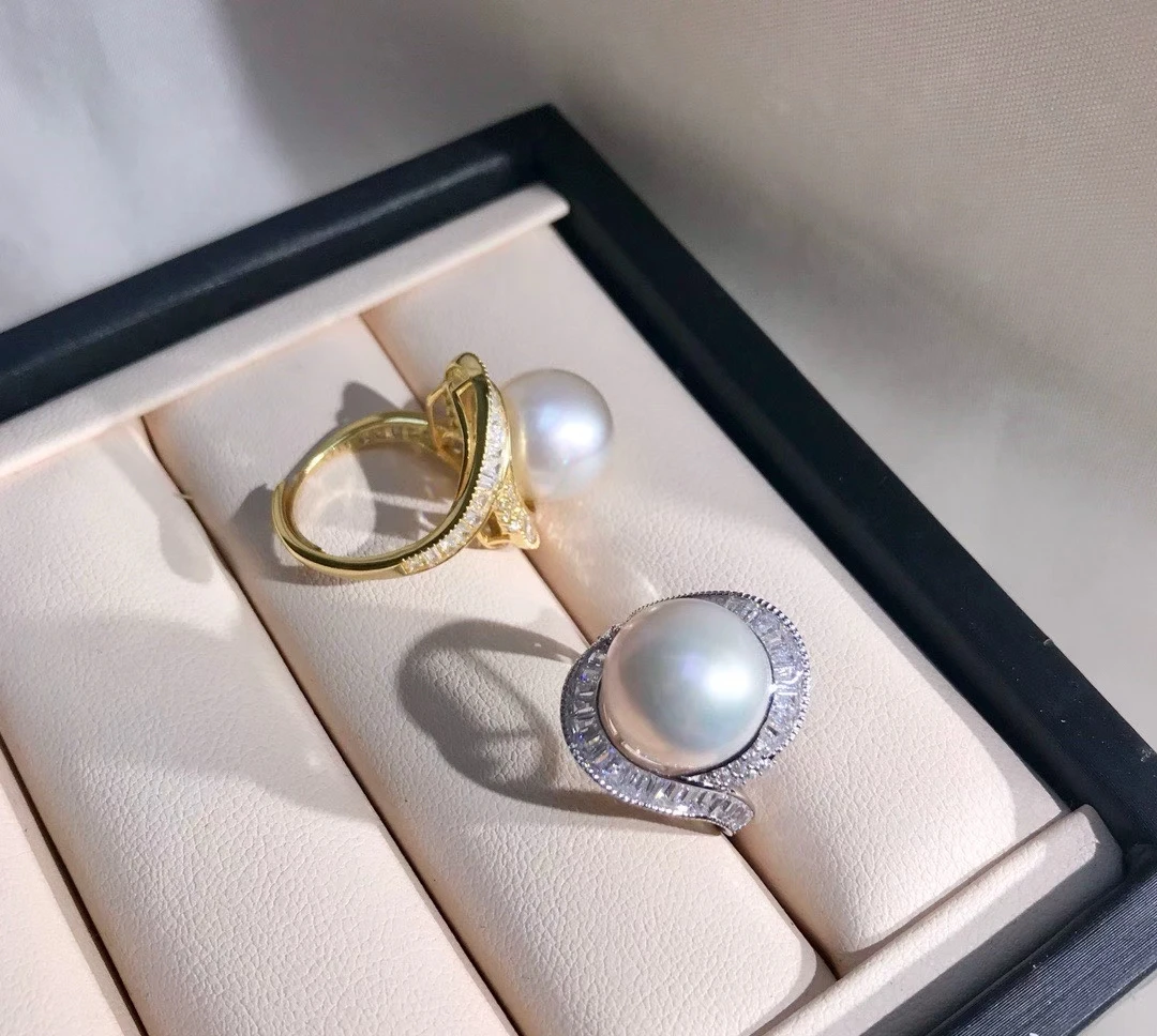S925 Sterling Silver Adjustable Ring Mount Settings Findings Mountings Accessory Parts Fittings for 11-13mm Pearls 5pcs/lot
S925 Sterling Silver Adjustable Ring Mount Settings Findings Mountings Accessory Parts Fittings for 11-13mm Pearls 5pcs/lot