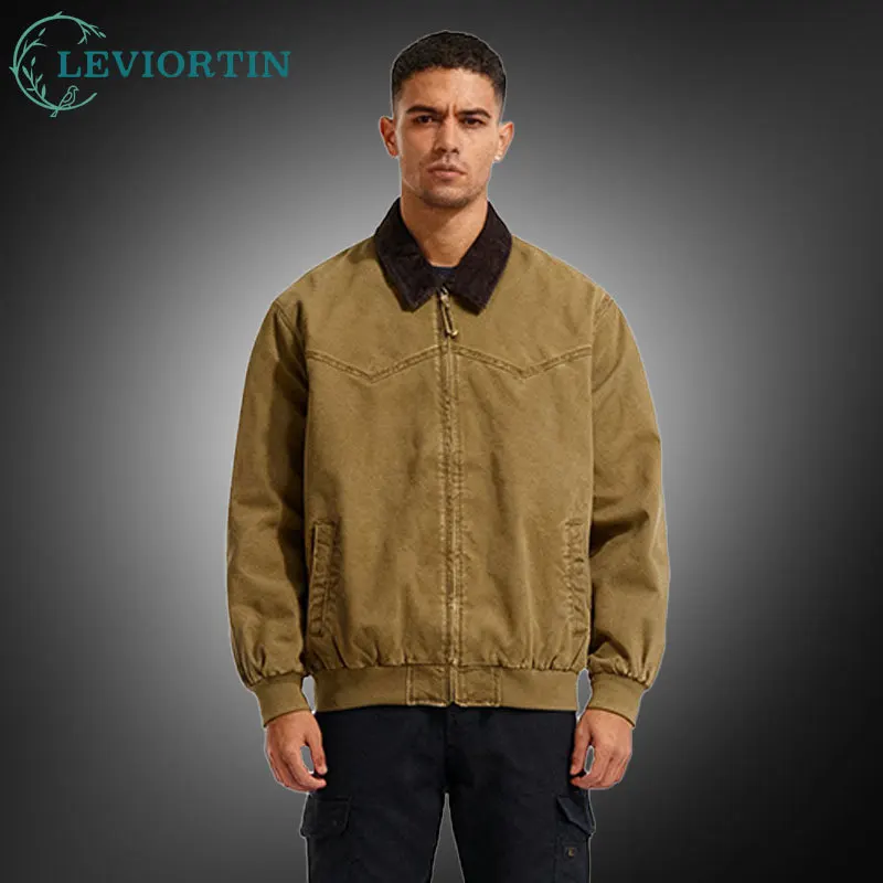 Men's Detroit Work Jacket Spring/Autumn American Workwear Coat With Turn-down Collar Vintage Man Washed Cotton Cargo Jackets
Men's Detroit Work Jacket Spring/Autumn American Workwear Coat With Turn-down Collar Vintage Man Washed Cotton Cargo Jackets