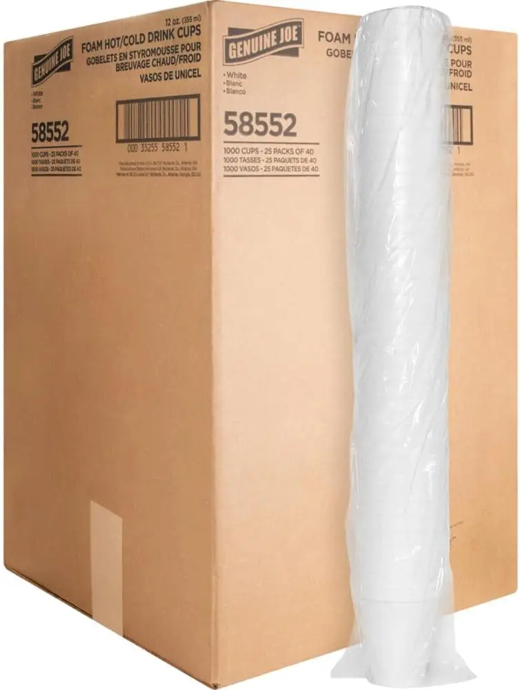 Hot/Cold 12oz Foam Cups (Pack of 1000)
Hot/Cold 12oz Foam Cups (Pack of 1000)