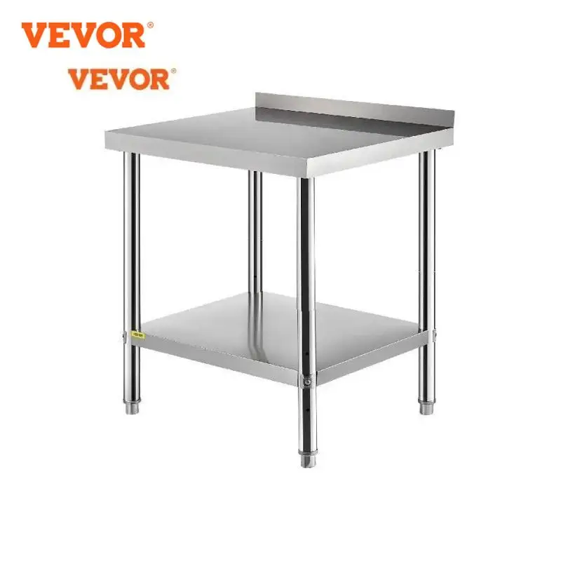 VEVOR Stainless Steel Work Prep Table 30 x 24 x 35/ 36 x 24 x 35 Inch 440lbs Load Capacity with Backsplash and Undershelf
VEVOR Stainless Steel Work Prep Table 30 x 24 x 35/ 36 x 24 x 35 Inch 440lbs Load Capacity with Backsplash and Undershelf