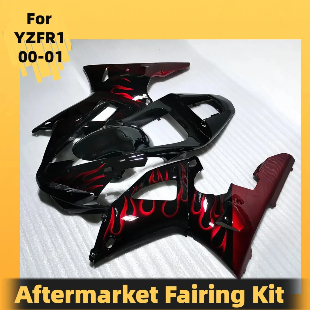 Обтекатели Red Flame Black, подходят для YAMAHA R1 2000 2001 года, модель мотоцикла Yzfr1 00 01, комплект обтекателей кузова, детали 
Обтекатели Red Flame Black, подходят для YAMAHA R1 2000 2001 года, модель мотоцикла Yzfr1 00 01, комплект обтекателей кузова, детали