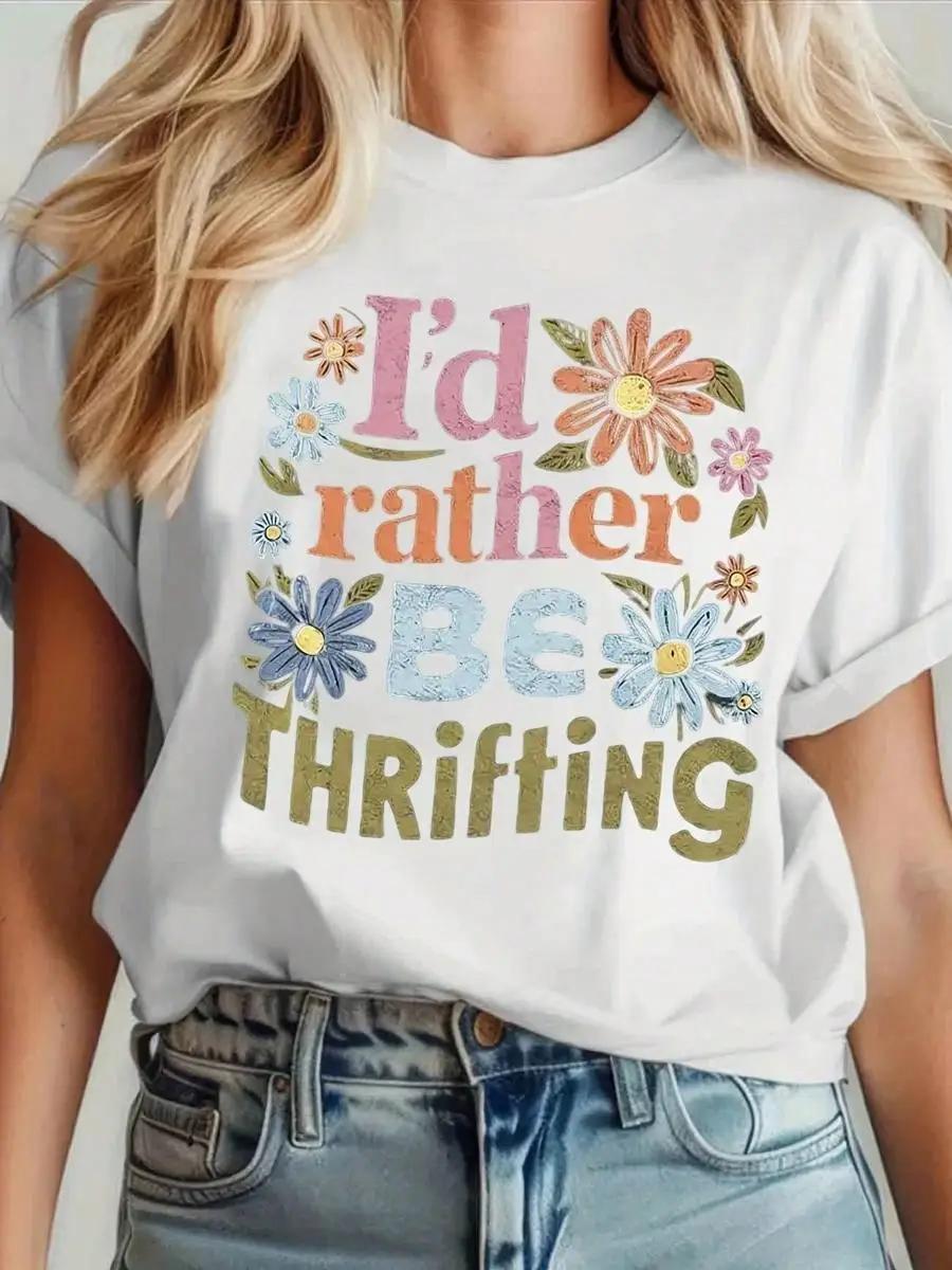 Id Rather Be Thrifting Floral Graphic T-Shirt For Women - Cute Vintage Inspired Tee For Thrift Store Lovers Perfect For
Id Rather Be Thrifting Floral Graphic T-Shirt For Women - Cute Vintage Inspired Tee For Thrift Store Lovers Perfect For
