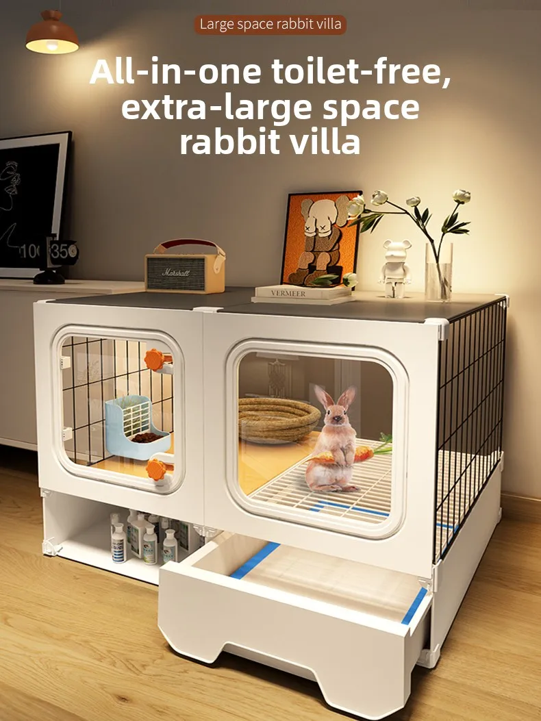 Large Rabbit Cage Indoor with Toilet Pet Bunny Hutch House Panoramic View All Season Use
Large Rabbit Cage Indoor with Toilet Pet Bunny Hutch House Panoramic View All Season Use
