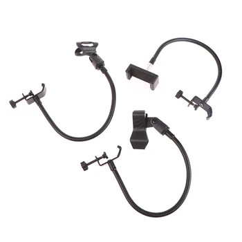 Microphone à col de cygne flexible avec pince de bureau, support de téléphone, radio, studio de diffusion en direct, stations d'équipement