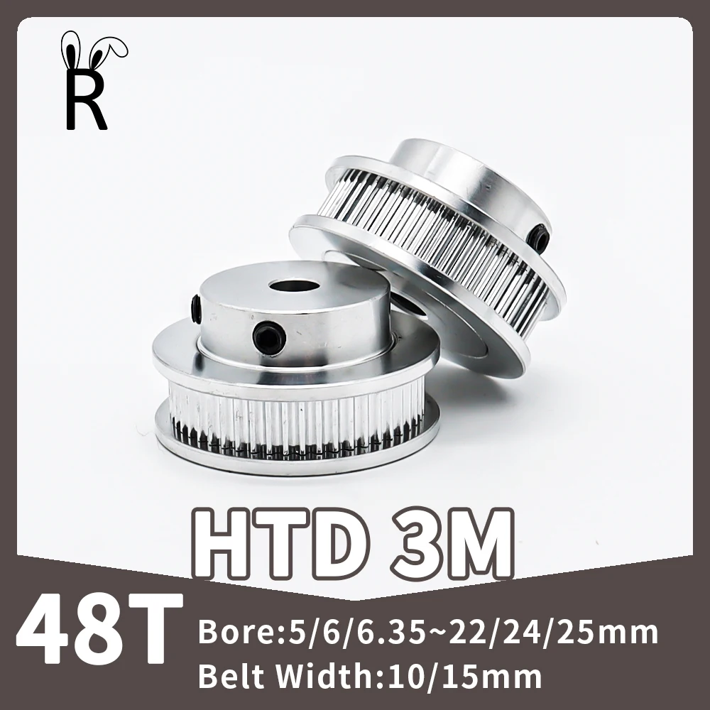 48Teeth HTD 3M Pulley 48T Timing Pulley Bore 5/6/7~22/24/25mm For Teeth Width 10/15mm 3M Belt Pulley 48 Gears Synchronous Wheels
48Teeth HTD 3M Pulley 48T Timing Pulley Bore 5/6/7~22/24/25mm For Teeth Width 10/15mm 3M Belt Pulley 48 Gears Synchronous Wheels