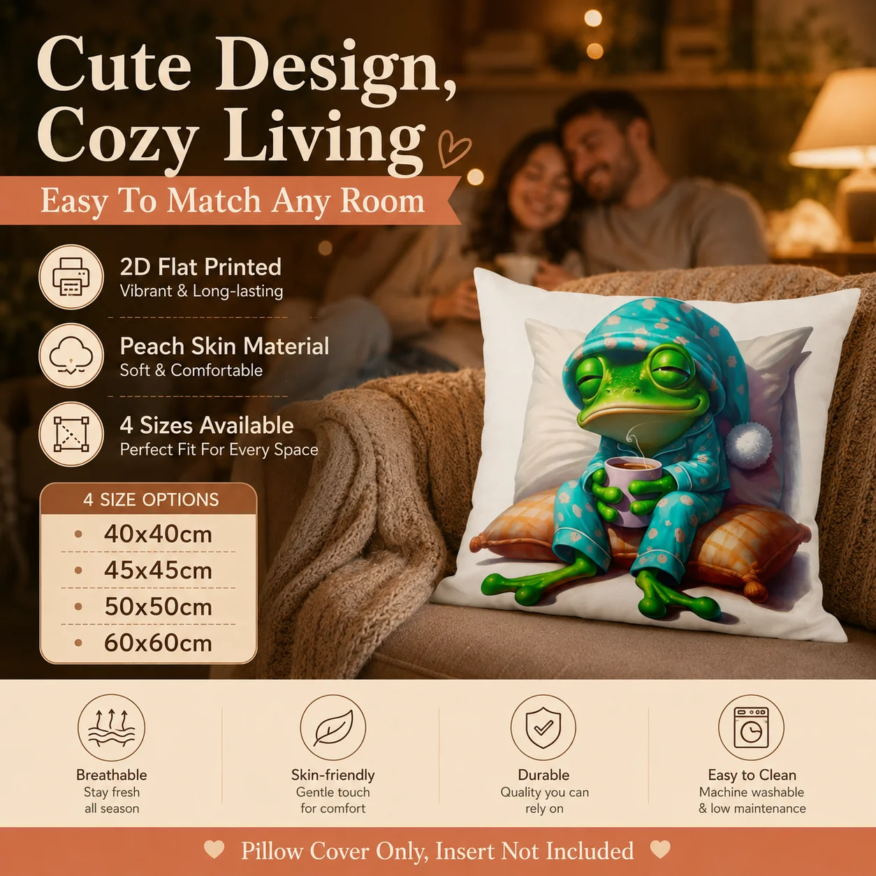 Cute Sleepy Frog Peach Skin Pillowcase 2D Flat Printed Cartoon Animal Cushion Cover For Sofa Bed Living Room Home Decor
Cute Sleepy Frog Peach Skin Pillowcase 2D Flat Printed Cartoon Animal Cushion Cover For Sofa Bed Living Room Home Decor