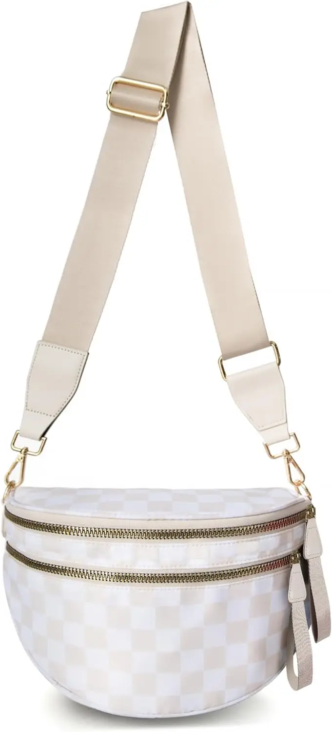 Crossbody Bum Bags for Women, Spacious Nylon Sling Bag Fanny Pack with Adjustable Shoulder Strap Belt Bag (Beige Checkered)
Crossbody Bum Bags for Women, Spacious Nylon Sling Bag Fanny Pack with Adjustable Shoulder Strap Belt Bag (Beige Checkered)