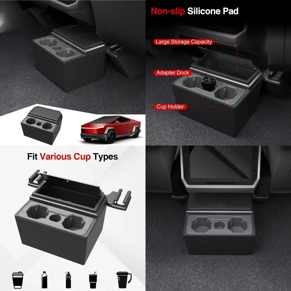 Rear Storage Box, Trash Can with Cup Holder and Silicone Liner for Truck Accessories
Rear Storage Box, Trash Can with Cup Holder and Silicone Liner for Truck Accessories