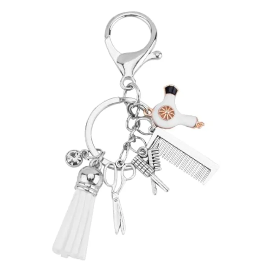 Hair Stylist Gift Comb Scissors Hair Dryer Charm Keychain Creative Beautician Hairdresser Key Chain Keyring with Cosmetology Ta
Hair Stylist Gift Comb Scissors Hair Dryer Charm Keychain Creative Beautician Hairdresser Key Chain Keyring with Cosmetology Ta