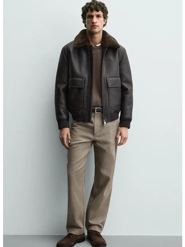 Autumn Winter Men's Casual Loose Detachable Fur Patchwork Leather Jaet Fake Leather Coat T 354808 Windproof Elastic Cuff
Autumn Winter Men's Casual Loose Detachable Fur Patchwork Leather Jaet Fake Leather Coat T 354808 Windproof Elastic Cuff