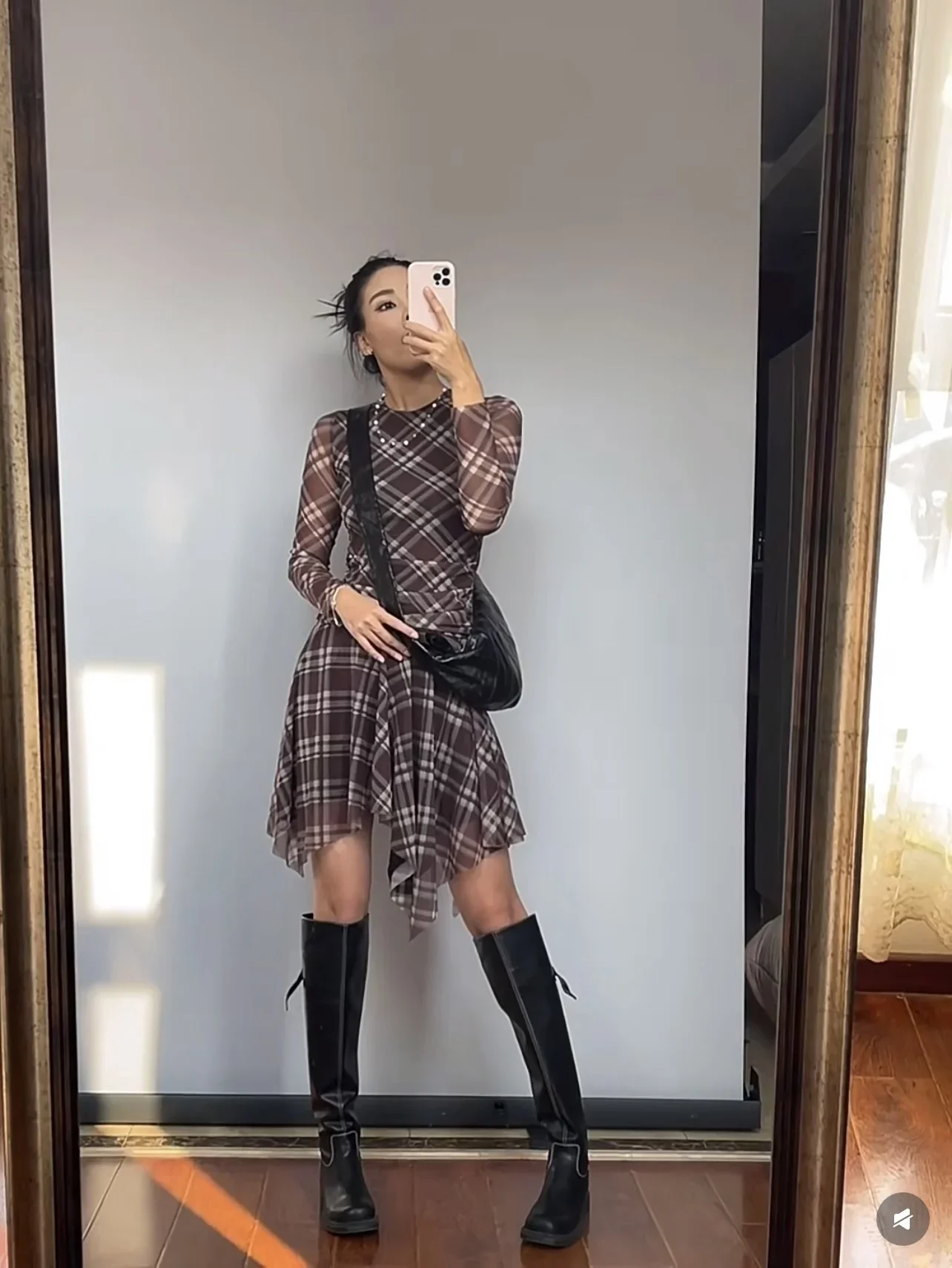 Pop Spring New Elegant Women's Fashion Asymmetrical Hem Stretch Slim Plaid Silk Mesh Long Sleeve Dress
Pop Spring New Elegant Women's Fashion Asymmetrical Hem Stretch Slim Plaid Silk Mesh Long Sleeve Dress