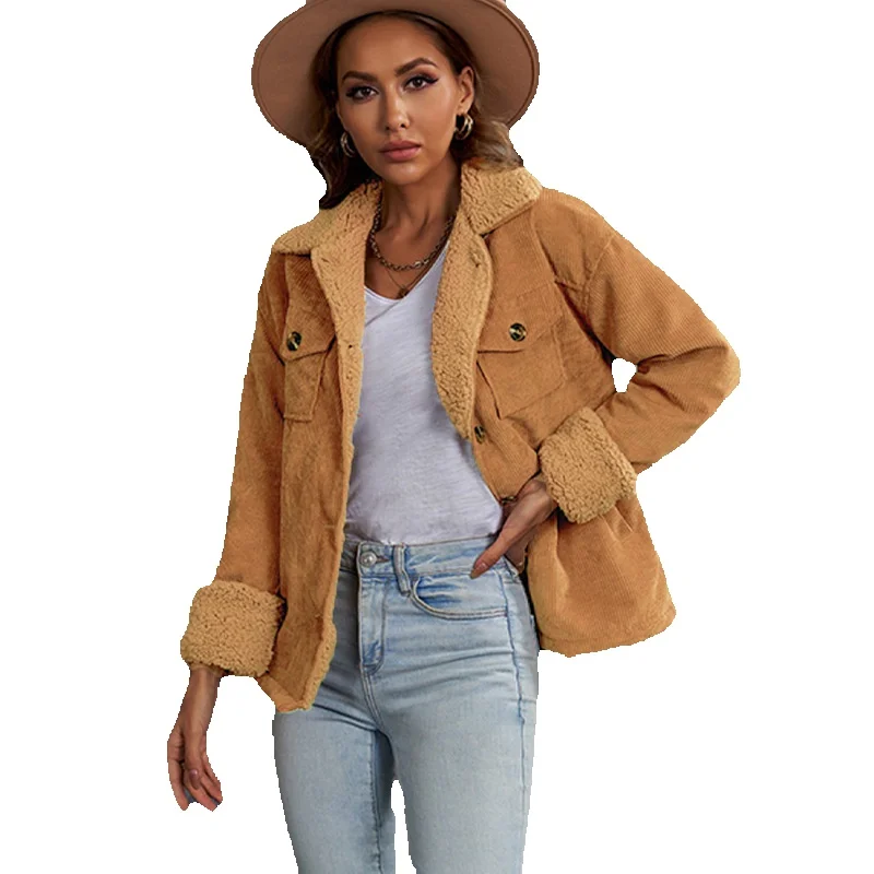 Shi Ying Green Corduroy Ribbed Shell Fleece Lining Jacket Winter New Long Sleeve Coat 8512416
Shi Ying Green Corduroy Ribbed Shell Fleece Lining Jacket Winter New Long Sleeve Coat 8512416
