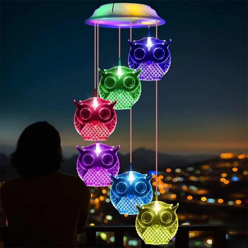 Owl Solar Wind Chimes for Outside Waterproof LED Solar Powered Memorial Wind Chimes with Lights Gifts for Garden Outdoor Decor
Owl Solar Wind Chimes for Outside Waterproof LED Solar Powered Memorial Wind Chimes with Lights Gifts for Garden Outdoor Decor