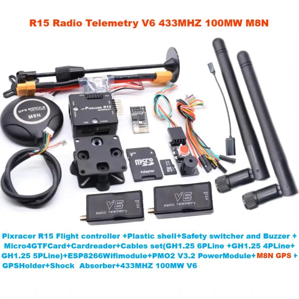 Pixracer R15 Autopilot Xracer PX4 Pixhawk Flight Controller M8N/M9N/M10 GPS Radio Telemetry V6 Set RC Quadcopter Ardupilot
Pixracer R15 Autopilot Xracer PX4 Pixhawk Flight Controller M8N/M9N/M10 GPS Radio Telemetry V6 Set RC Quadcopter Ardupilot