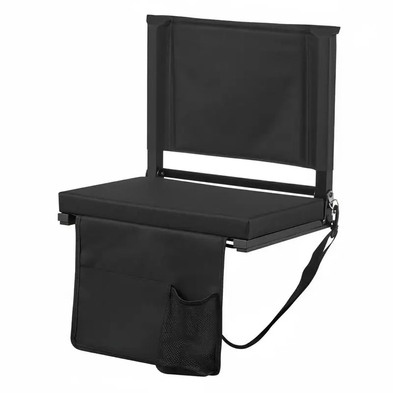 Stadium Seat, Folding Bleacher Chair with Back Support and Thick Cushion, Padded Stadium Seat for Bleacher Includes Shoulder Strap, Hooks, Cup Holder, and Side Pocket, Black Bleachers Chair
Stadium Seat, Folding Bleacher Chair with Back Support and Thick Cushion, Padded Stadium Seat for Bleacher Includes Shoulder Strap, Hooks, Cup Holder, and Side Pocket, Black Bleachers Chair