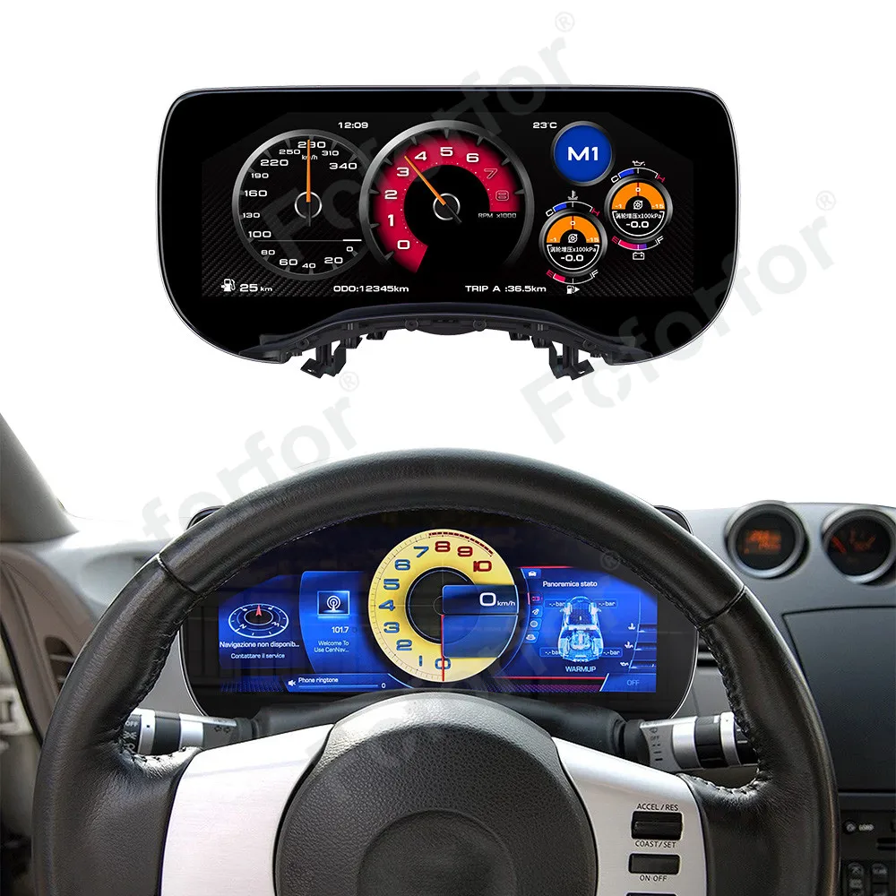 Виртуальная приборная панель для Nissan 350Z 370Z 2002-2008: цифровой кластер, экран спидометра, головное устройство
Виртуальная приборная панель для Nissan 350Z 370Z 2002-2008: цифровой кластер, экран спидометра, головное устройство