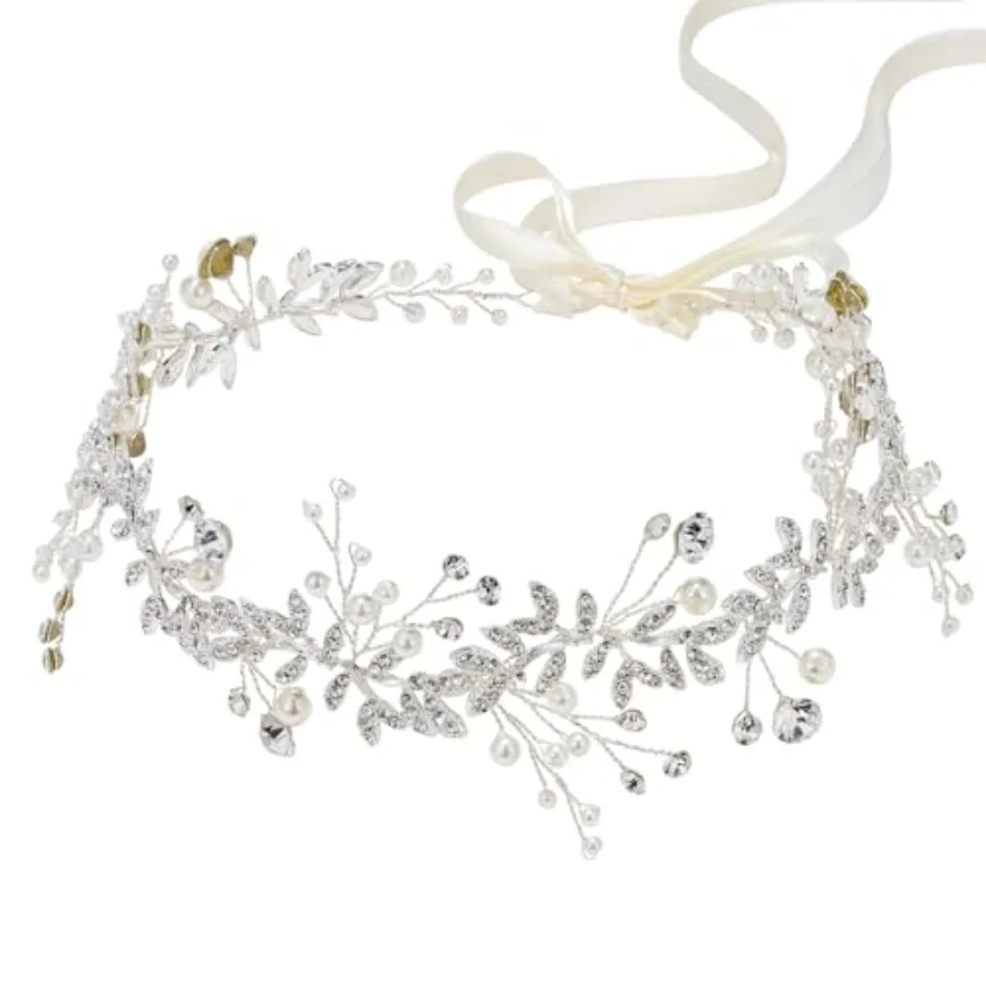 SWEETV Crystal Bridal Headpiece Wedding Headband for Brides Pearl Hair Vine Rhinestone Hair Accessories for Women
SWEETV Crystal Bridal Headpiece Wedding Headband for Brides Pearl Hair Vine Rhinestone Hair Accessories for Women