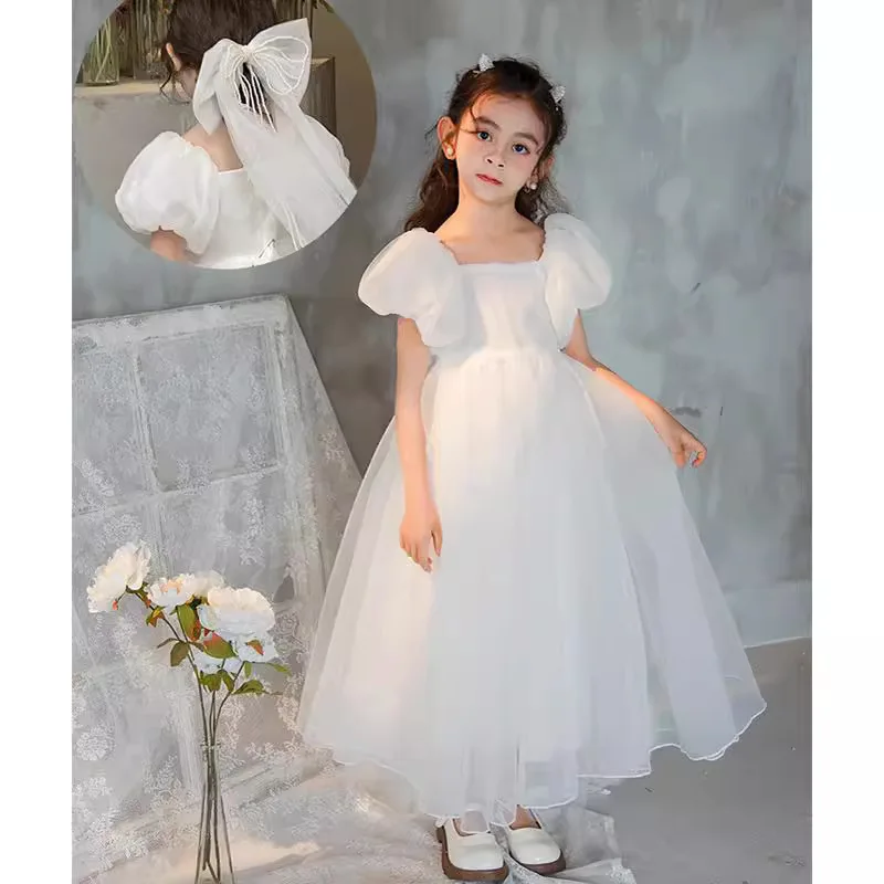 White Communion Dress Lace Girls Elegant Bridesmaid Wedding Party Gown Princess Puff Sleeves Evening Dress Kids Summer Clothes
White Communion Dress Lace Girls Elegant Bridesmaid Wedding Party Gown Princess Puff Sleeves Evening Dress Kids Summer Clothes