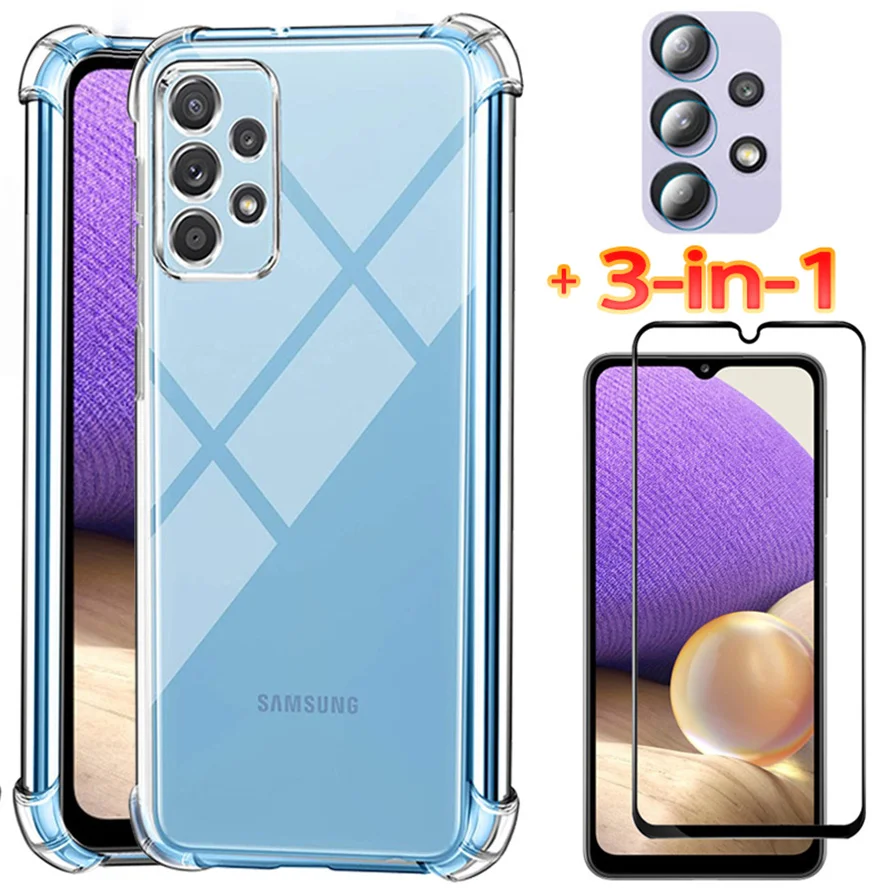3-in-1, Protective Glass+Case for Samsung A32 Soft Clear Shockproof Silicone Phone Cases A32 4G Cover A 32 Samsung Galaxy A32 5G
3-in-1, Protective Glass+Case for Samsung A32 Soft Clear Shockproof Silicone Phone Cases A32 4G Cover A 32 Samsung Galaxy A32 5G