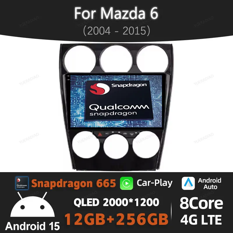 Автомобильный радиоприемник Android 15 для Mazda 6 2004-2015, головное устройство 4G WIFI Qualcomm, мультимедийный стерео видеоплеер QLED BT GPS NAVI 2DIN
Автомобильный радиоприемник Android 15 для Mazda 6 2004-2015, головное устройство 4G WIFI Qualcomm, мультимедийный стерео видеоплеер QLED BT GPS NAVI 2DIN