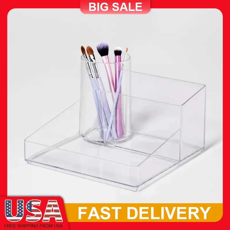 Clear Plastic Hair Accessory Organizer 8x8x5 Inches Countertop Storage Tray for Brushes Combs Clips Bathroom Vanity Organization
Clear Plastic Hair Accessory Organizer 8x8x5 Inches Countertop Storage Tray for Brushes Combs Clips Bathroom Vanity Organization