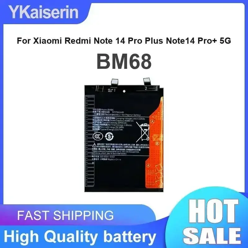 6200mah High Quality Mobile Phone Battery Hardwearing BM68 For Xiaomi Redmi Note 14 Pro Plus Note14 Pro+ 5G
6200mah High Quality Mobile Phone Battery Hardwearing BM68 For Xiaomi Redmi Note 14 Pro Plus Note14 Pro+ 5G