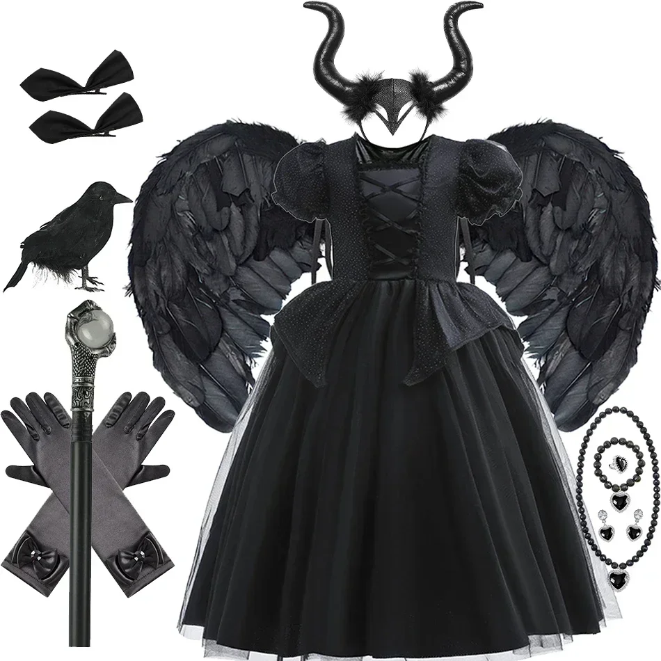 Kids Maleficent Girls Costume Dress Deluxe Halloween Cosplay Dress Gown Kids Demon Queen Witch Clothes
Kids Maleficent Girls Costume Dress Deluxe Halloween Cosplay Dress Gown Kids Demon Queen Witch Clothes