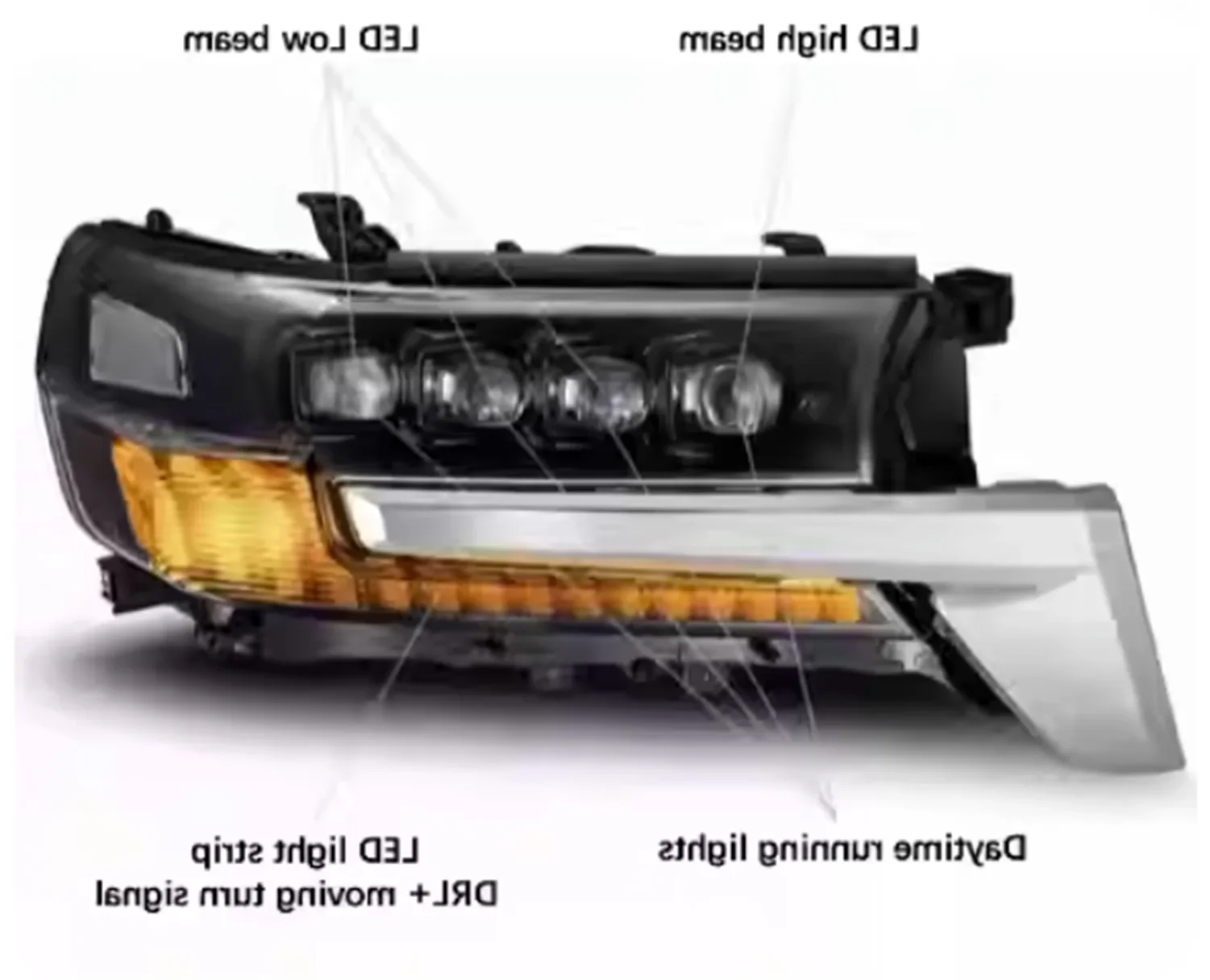 Car LED Front Headlight HeadLamp for Toyota Land Cruiser 16-21DRL Daytime Running Light Turn Signal
Car LED Front Headlight HeadLamp for Toyota Land Cruiser 16-21DRL Daytime Running Light Turn Signal
