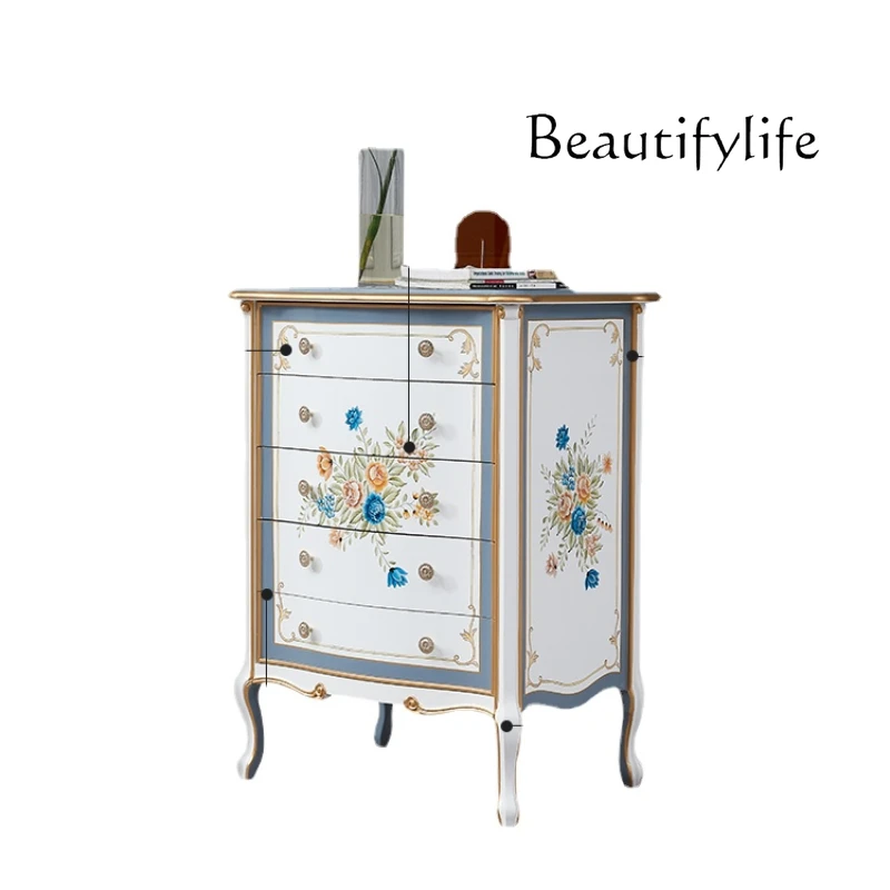 European-Style Simple Painted Chest of Drawers Solid Wood Storage White Cabinet Bedroom American Chest of Drawers
European-Style Simple Painted Chest of Drawers Solid Wood Storage White Cabinet Bedroom American Chest of Drawers