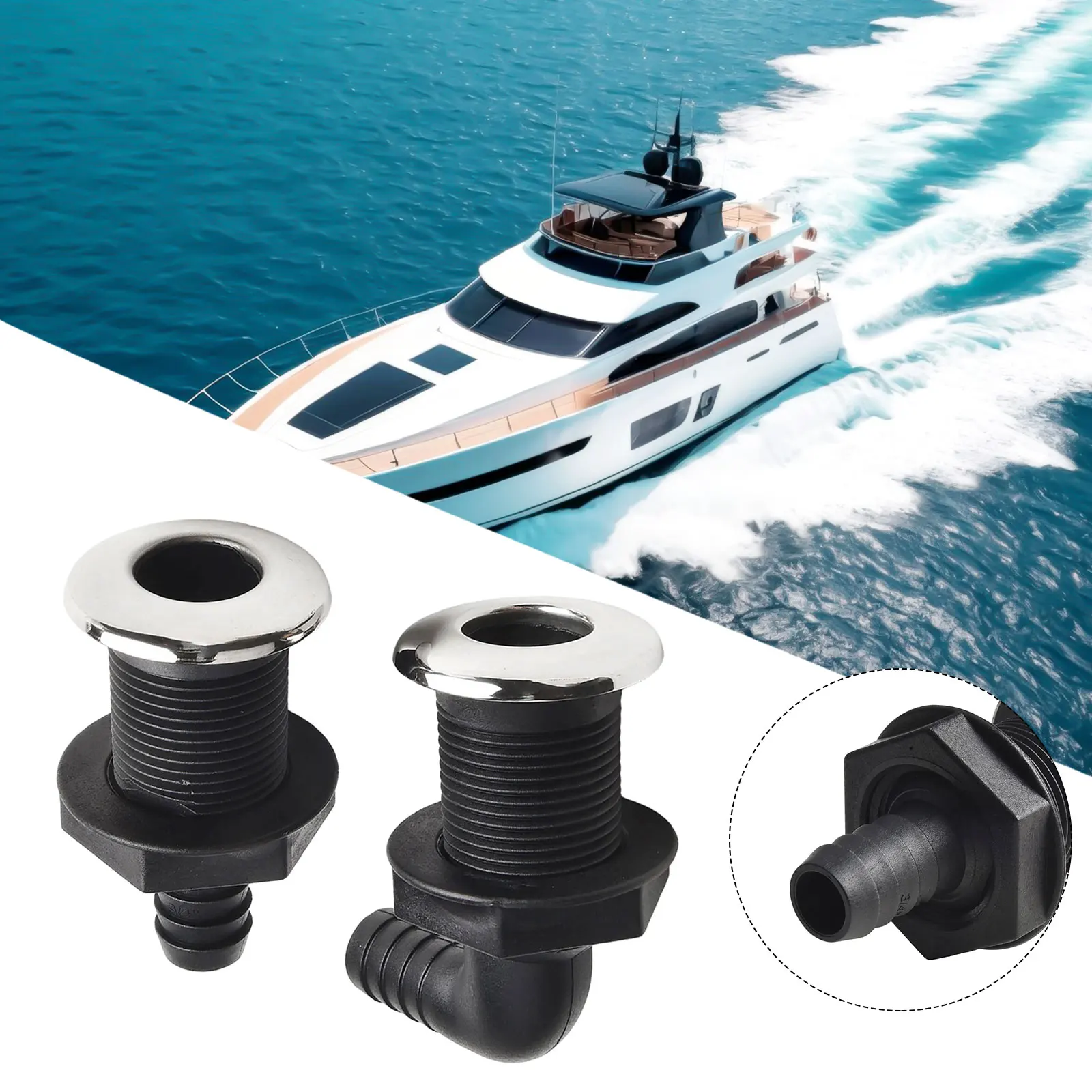 Boat Water Drain Scupper Thru Hull Fitting 25 Straight 25 Curved 4.8cmx8.6cm 90 Degree 4.8cmx9cm Marine Nylon Drain Outlet
Boat Water Drain Scupper Thru Hull Fitting 25 Straight 25 Curved 4.8cmx8.6cm 90 Degree 4.8cmx9cm Marine Nylon Drain Outlet